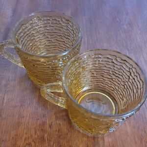 Set of Two Anchor Hocking Amber Glass Soreno Cups (114)